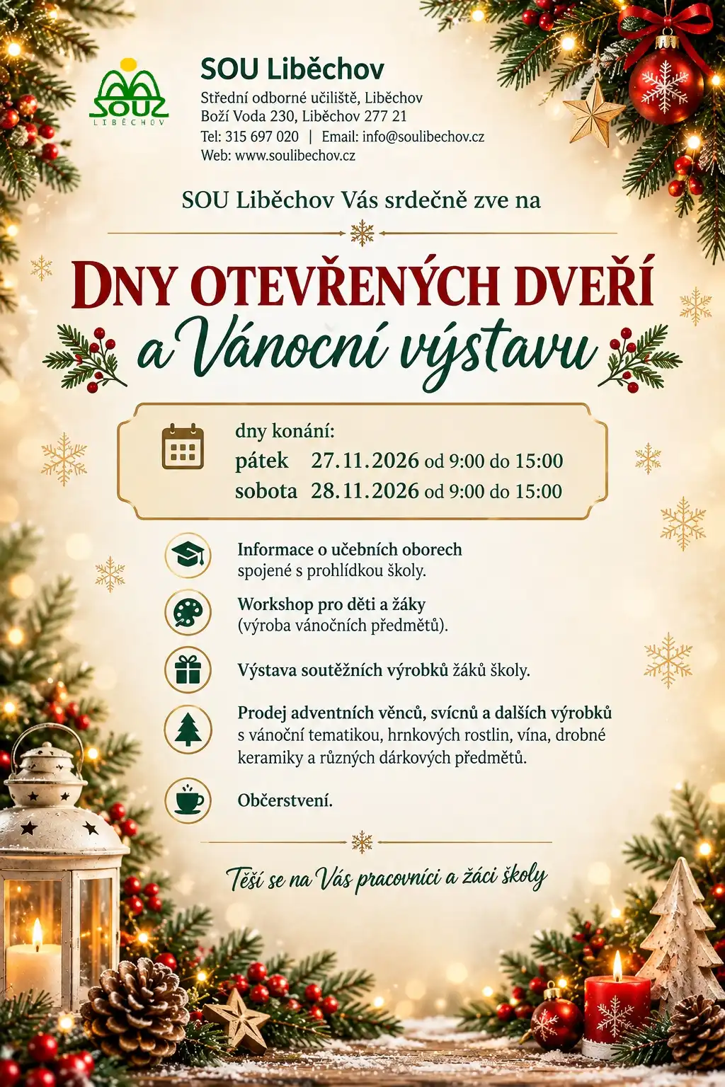 Vánoční výstava a dny otevřených dveří 27.11. a 28.11.2026